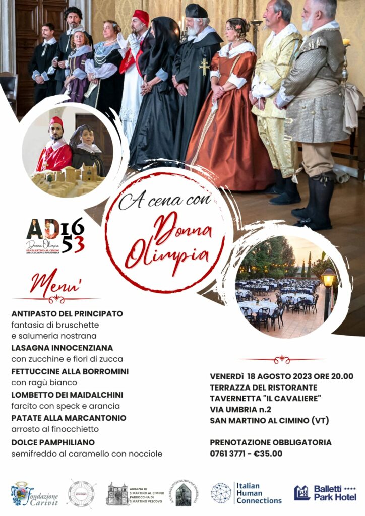 Cena con Donna Olimpia nel Principato di San Martino al Cimino